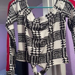 This top is is for dressy events. It would go well with a fitted skirt.